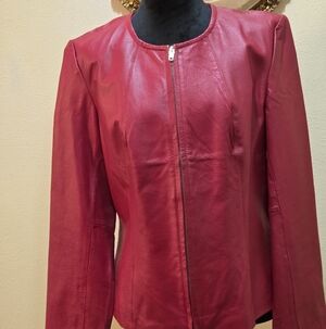 Newport News Vibrant Red Leather Jacket